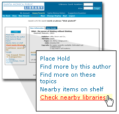 Santa Monica Public Library's Check Nearby Libraries link