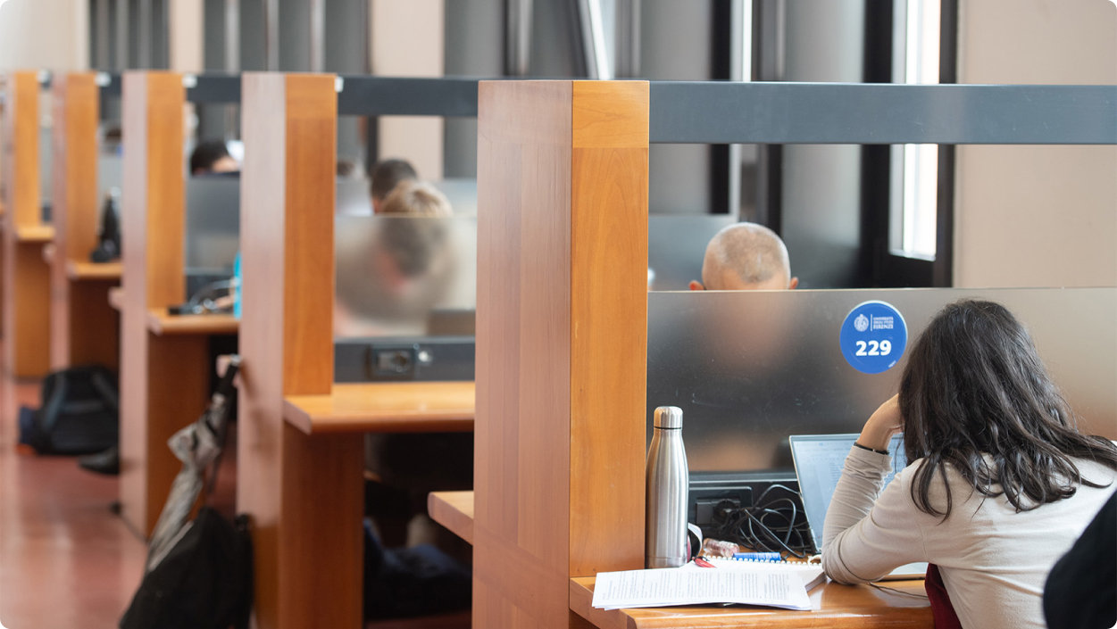 Students reading in library