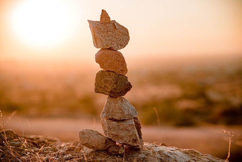 close up of balancing rocks