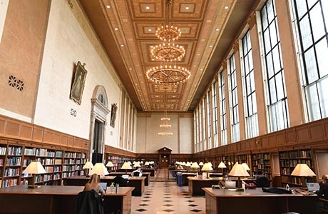 photo: Columbia University's Butler Library main reading room
