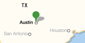 Carte situant l'Université du Texas à Austin